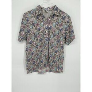 Leon Levin Women’s Polo Shirt, Size L Seashell multicolor